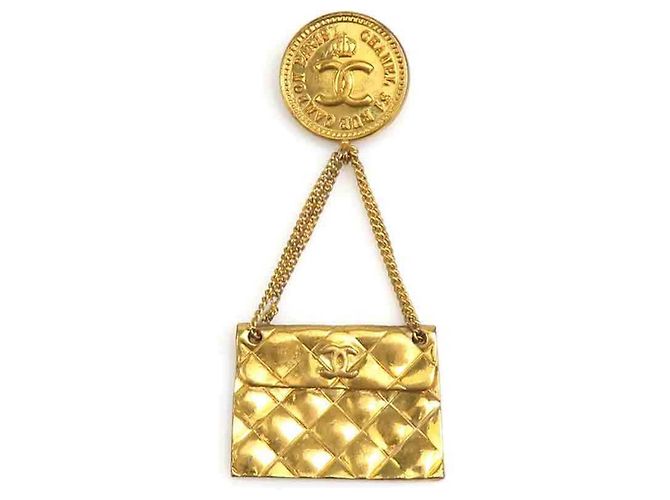 Chanel Goldene Metallbrosche