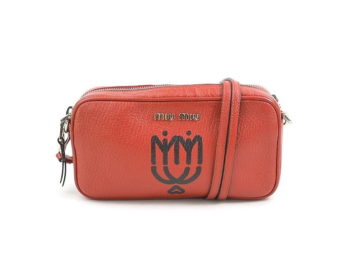 Miu Miu Red Leather Shoulder Bag