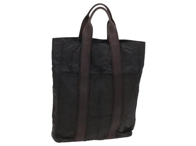Hermès HERMES Acapulco Cabas MM Tote Tasche aus Nylon Braun Auth bs25764