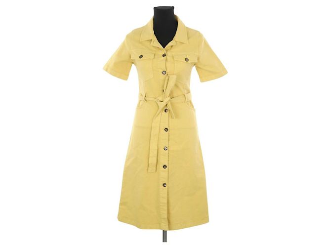 Leon & Harper Vestido de algodón amarillo