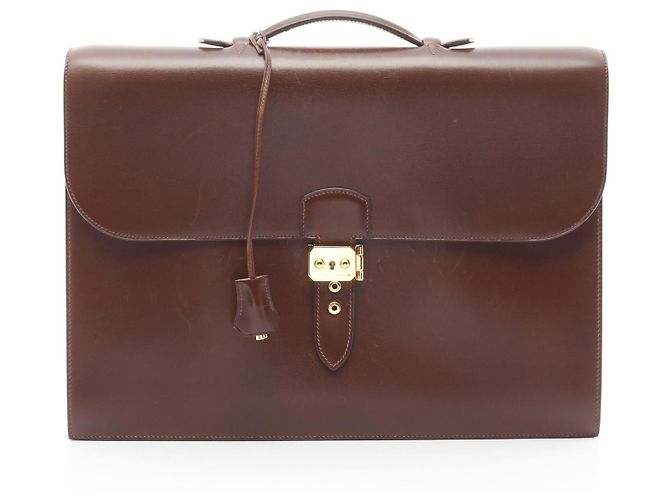 Hermès Sac à Dépêches Box Calf de Hermes Marron