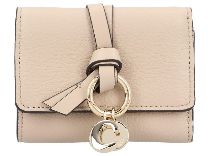 Chloé Portafoglio Mini Trifold Alfabetico Marrone Beige
