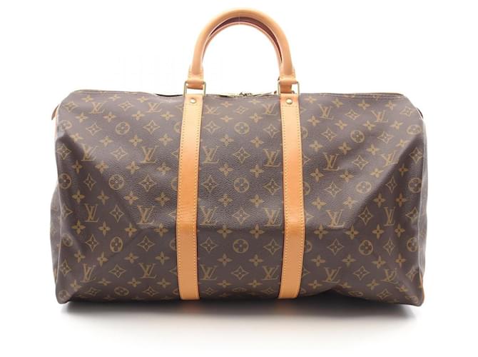 Louis Vuitton Keepall Monogram Coated Canvas Boston Bag Brown Cloth  ref.2269952
