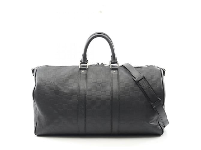 Louis Vuitton Keepall Bandouliere 45 Damier Infini Bag Black Leather  ref.2269968