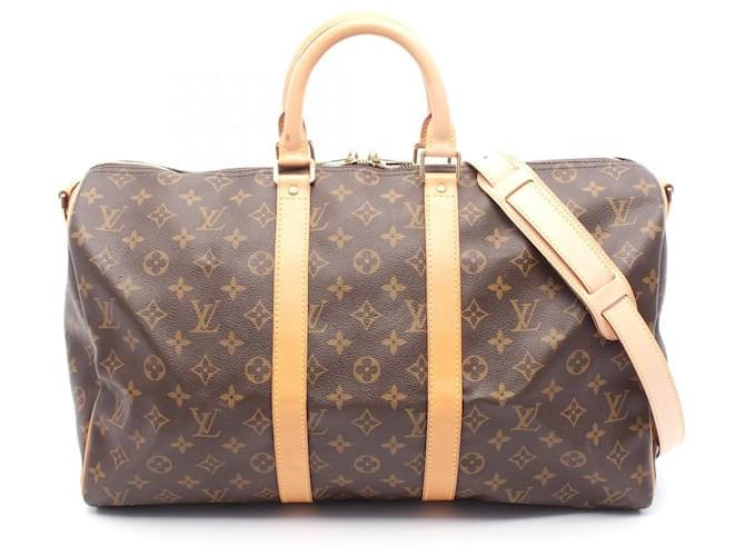 Louis Vuitton Keepall Bandouliere Monogram Boston Bag Brown Cloth  ref.2270211