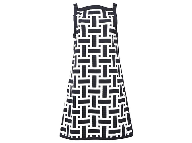 Abito Mini Geometrico Hermès in Seta Nera