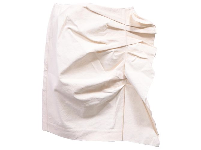 Falda mini de algodón blanco con adornos de volantes de Isabel Marant Crudo