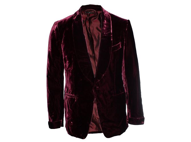 Tom Ford, Samt Shelton Blazer in Burgunderrot
