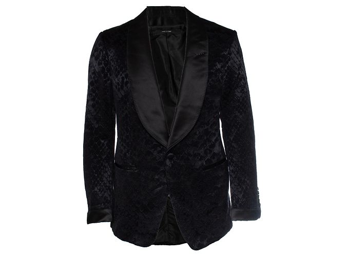 Paletó de smoking jacquard Shelton em preto de Tom Ford