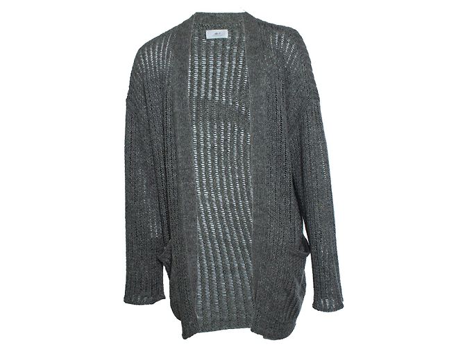 Autre Marque Sig. P., Cardigan lavorato a maglia con tasche in grigio