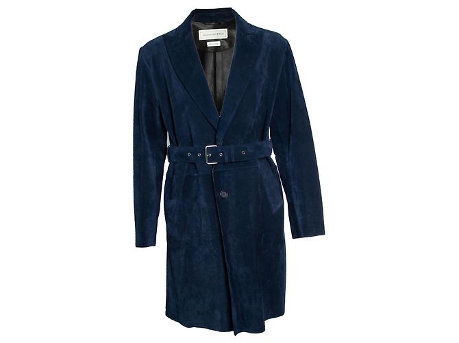 Alexander McQueen, Blue suede trench coat