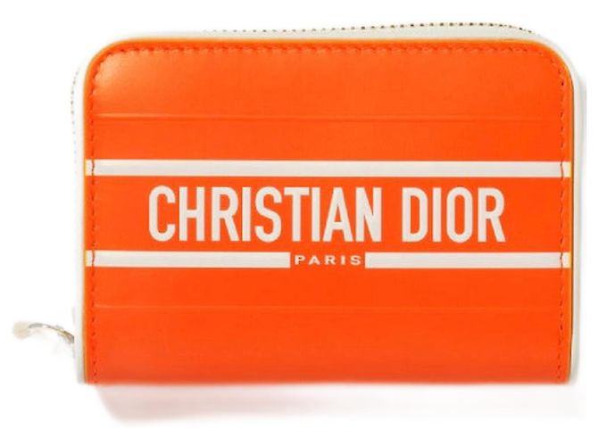 Dior orange leather wallet