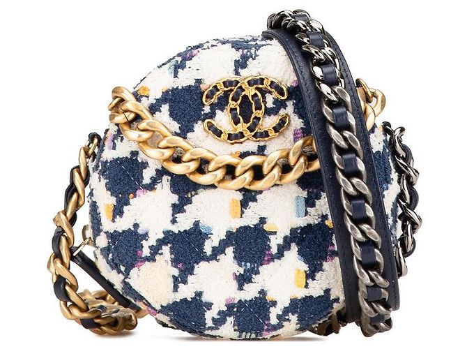 Chanel 19 Sac 2 en 1 Chanel19 en cuir tweed AP0945 Blanc