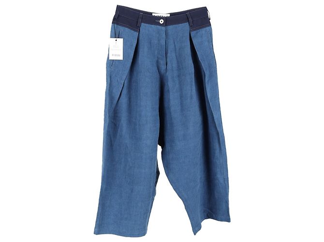 Loewe High Rise Pleated Jeans in Blue Denim Light blue