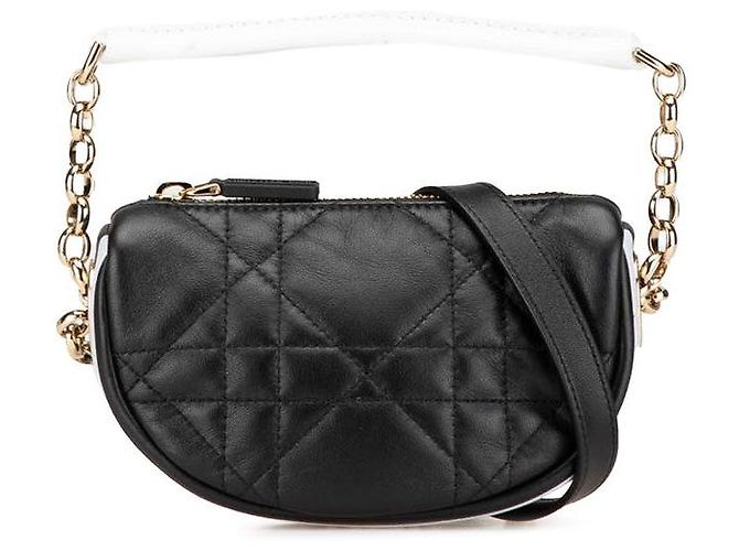 Christian Dior Bolsa 2 em 1 Dior Vibe Cannage de couro Preto