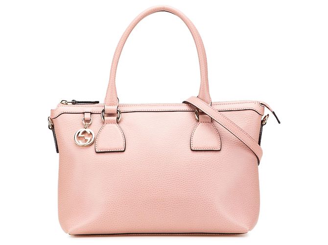 Bolsa GG Charm em couro de bezerro rosa Gucci