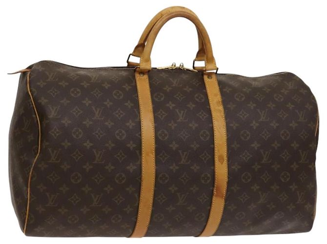LOUIS VUITTON Monogram Keepall 55 Boston Bag M41424 LV Auth 123412