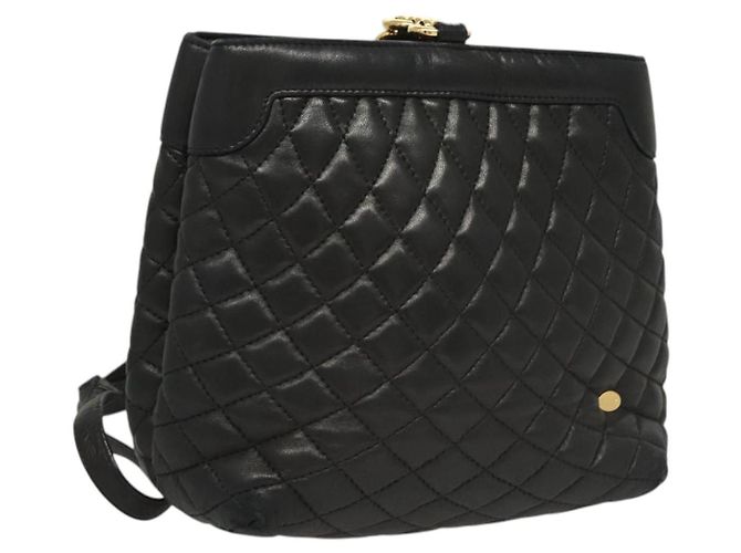 BALLY Borsa a Spalla in Pelle Nera e Oro Auth 124841 Nero D'oro 