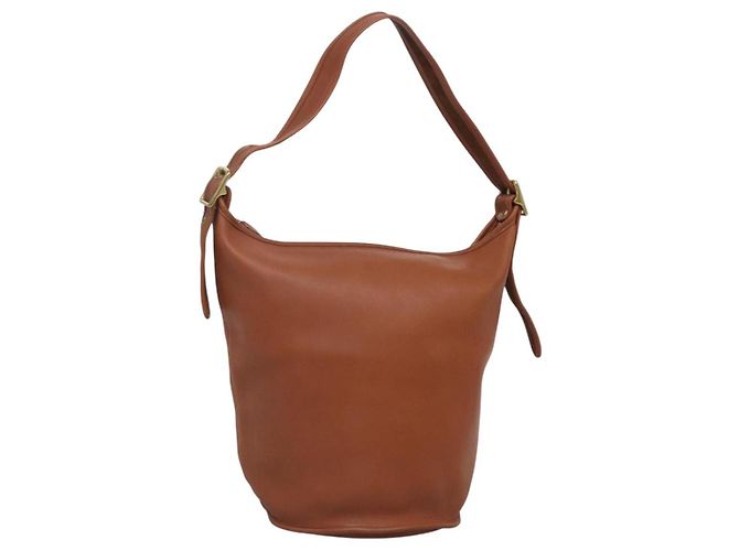 Coach Borsa a spalla in pelle marrone Auth am8426