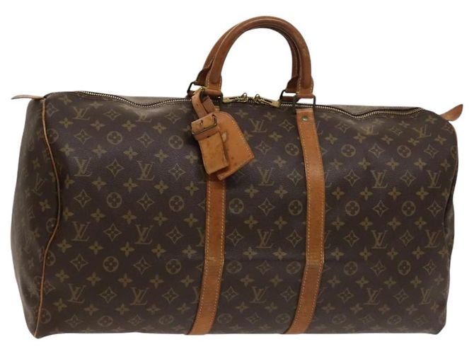LOUIS VUITTON Monogram Keepall 55 Bolsa Boston M41424 LV Auth 124962 Monograma