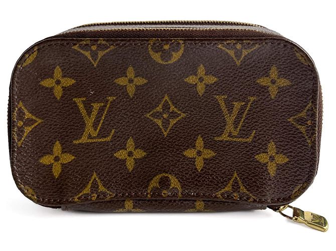 Louis Vuitton Canvas Jewelry Case Double Side Monogram Brown