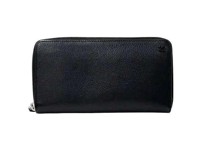 Chanel Men's Long Leather Wallet Black