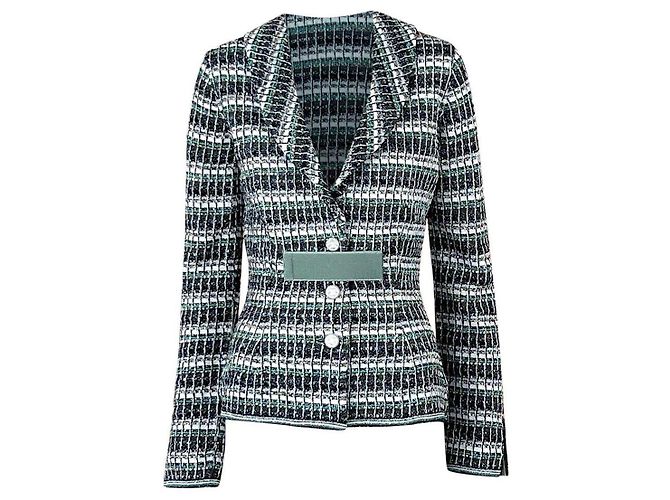 Chanel Chaqueta Techno-Chic con apliques de joyas CC 36 FR Verde