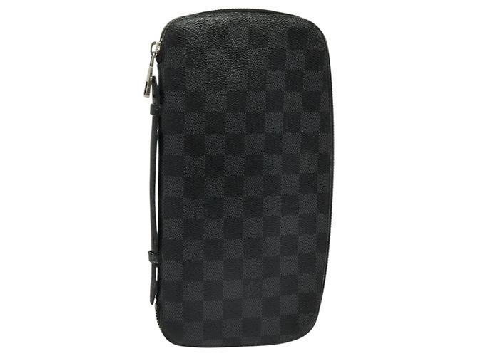 LOUIS VUITTON Organizer Damier Graphite Custodia da Viaggio N48255 LV Auth 123607 Damier ebene