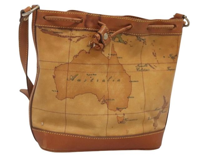 Autre Marque PRIMA CLASSE Borsa a Spalla Pelle PVC Beige Oro Auth am8596 D'oro