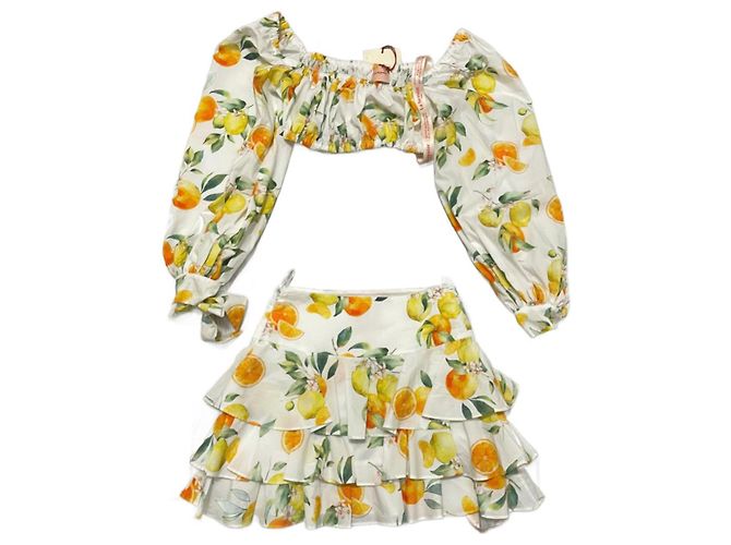 Autre Marque Conjunto de dos piezas La Semaine Paris Limoncello Limón Algodón Talla 36 Multicolor