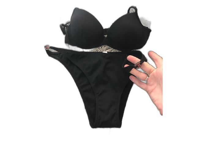 Maiô de duas peças Chanel preto