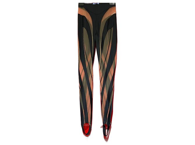 Leggings Thierry Mugler negro y nude efecto transparencia Carne