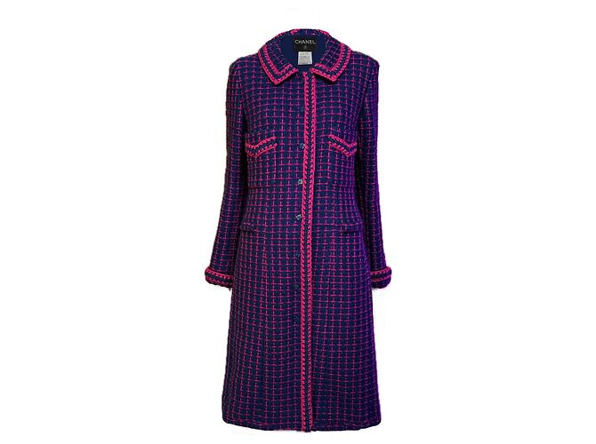 Chanel 2000 Couture Tweed Coat with CC Cube Buttons Multiple colors