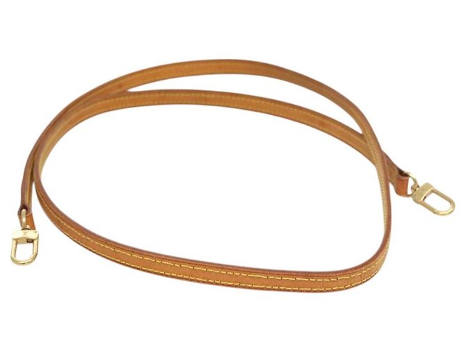 LOUIS VUITTON Sangle en cuir 45,7" Beige LV Auth 124912