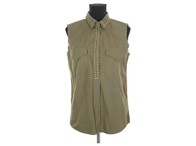 Laurence Dolige Camicia in cotone khaki Cachi