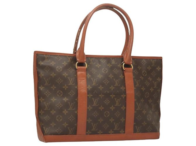 LOUIS VUITTON Monogram Sac Weekend PM Bolsa de Mano M42425 LV Auth BA2696 Monograma