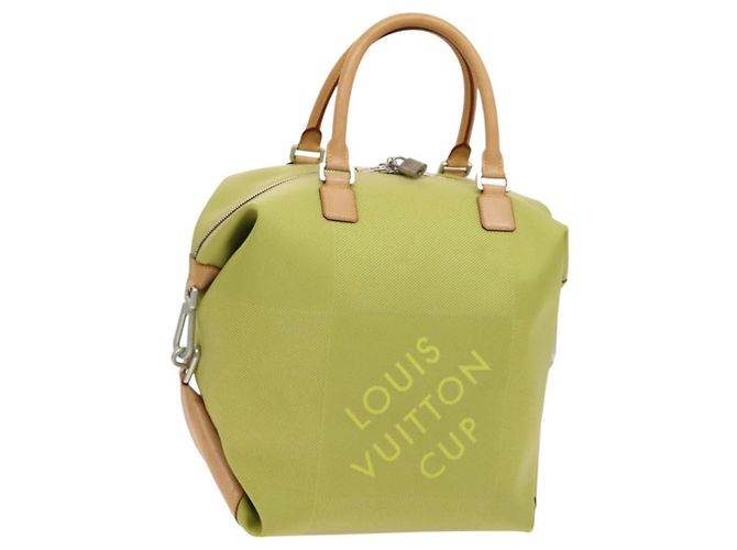 LOUIS VUITTON Borsa America Cube Damier Geant Canvas Giallo M80633 LV Auth 118823