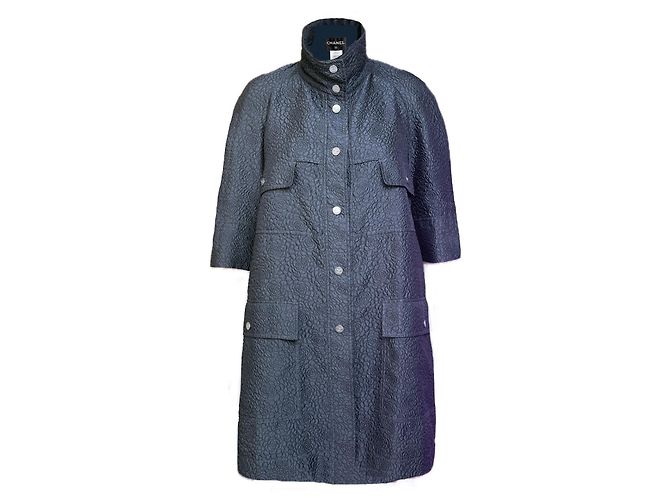 Chanel CC Camellia Celestial Shimmer Trench Coat 44 FR Multicolore
