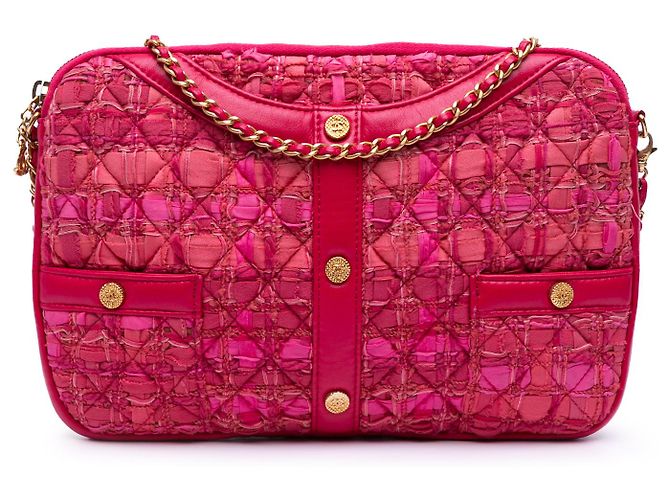 Girl Bolsa transversal Chanel em tweed rosa para meninas