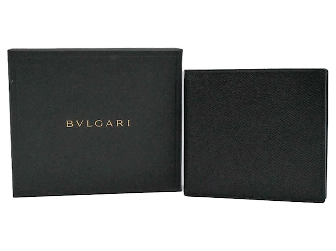 Bulgari Bvlgari Classico Bi-fold Wallet Black Leather  ref.2275831
