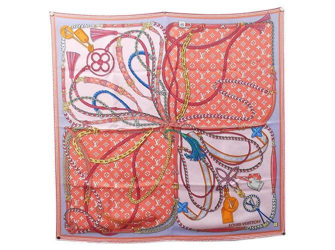 Sciarpa Carre Mix e Strap Louis Vuitton Rosa Multicolore