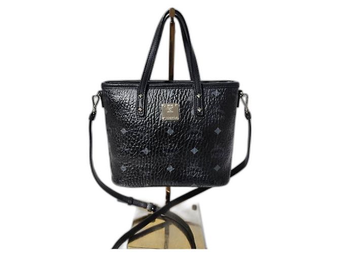 MCM Mini Tote Tasche Schwarz/Grau