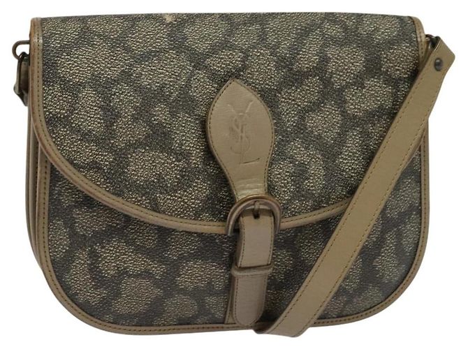 Bolsa de Ombro SAINT LAURENT em Couro PVC Bege Auth bs26374