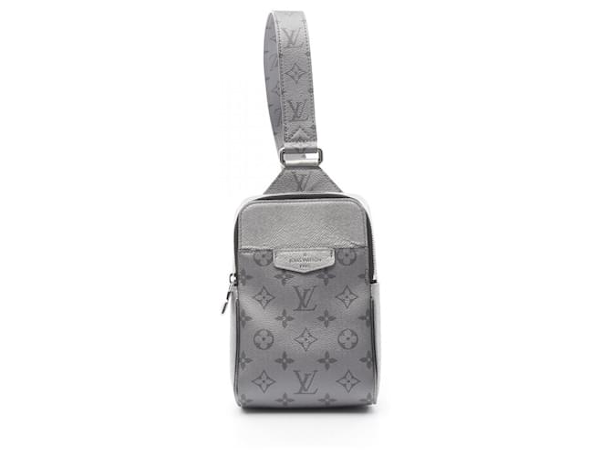 Louis Vuitton Taigarama Fanny Pack Silvery Leather Cloth  ref.2277328