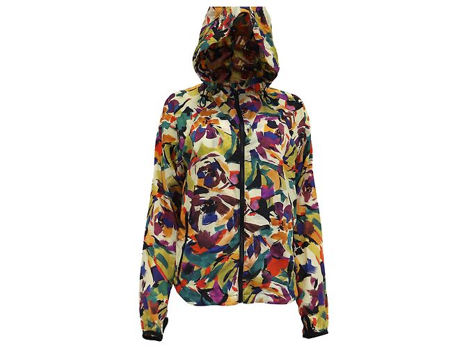 Kenzo Abstract Print Windbreaker Jacket In Multicolor Nylon
