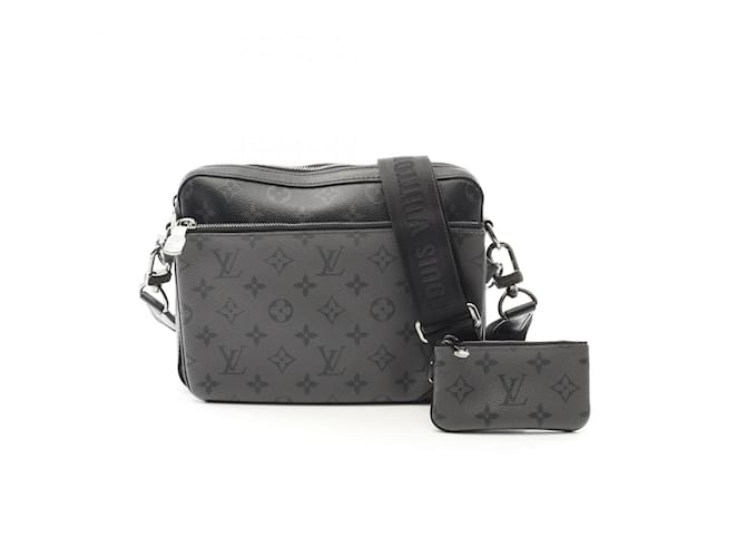Louis Vuitton Trio Shoulder Bag Brown Black Cloth  ref.2278066