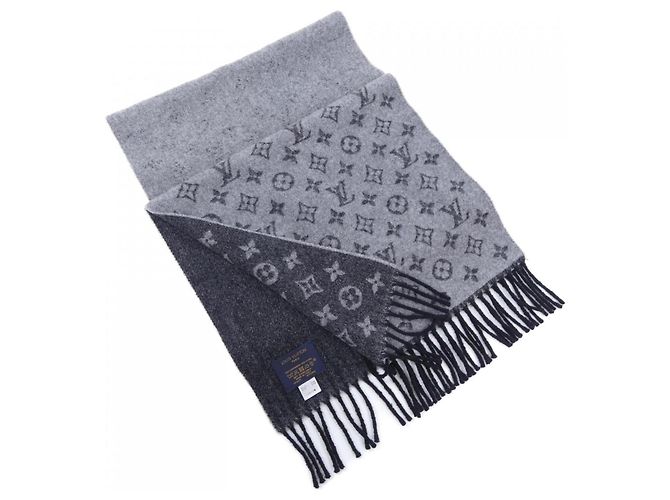 Louis Vuitton Gray Cashmere Stole Brown