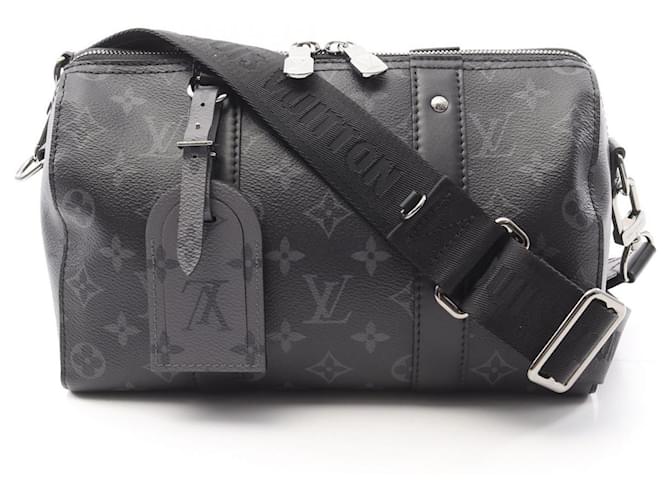 Louis Vuitton City Keepall Shoulder Bag Brown Black Leather Cloth  ref.2279034