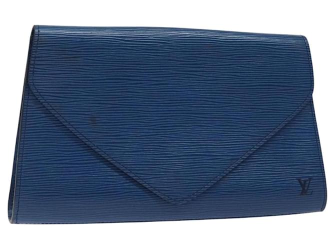 LOUIS VUITTON Clutch Art Déco Epi Azul M52635 LV Auth 125561 Couro  ref.2279442