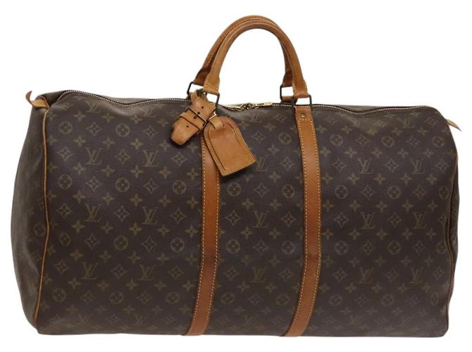 LOUIS VUITTON Monogram Keepall 60 Boston Bag M41422 LV Auth 123752